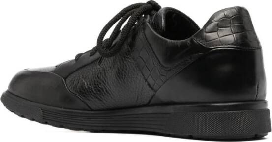 Casadei Zwarte Leren Sneakers voor Mannen Black Heren