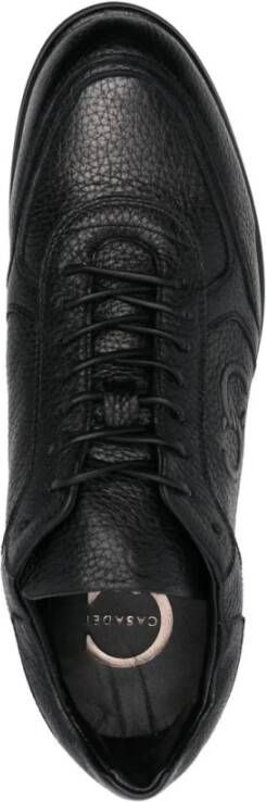 Casadei Zwarte leren casual trainers Black Heren