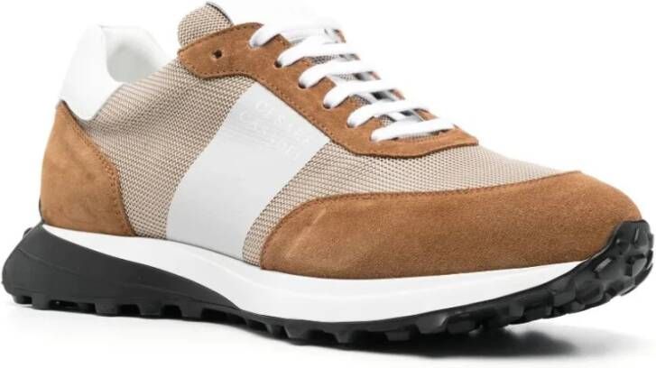 Casadei Bruin Leren Stijlvolle Sneakers Brown Heren