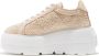 Casadei Gestructureerde vegan leren sneakers met rubberen zool Beige Dames - Thumbnail 3