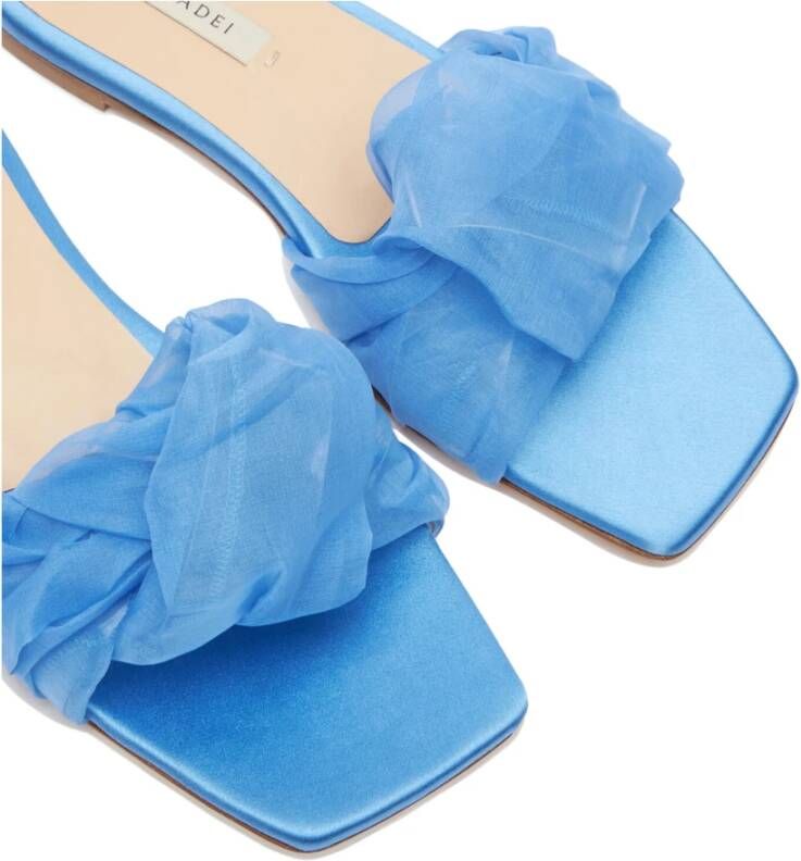 Casadei Stijlvolle en elegante bohemian blauwe zijden sandaal Blue Dames