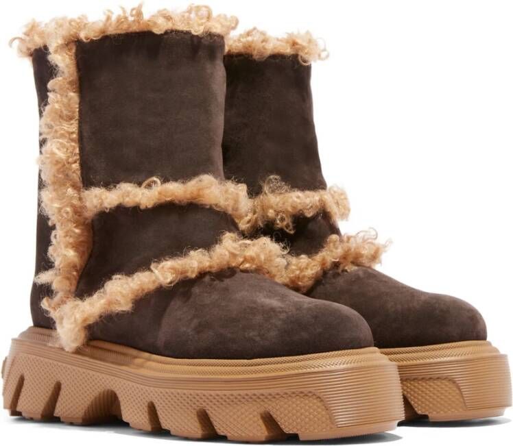 Casadei Stoere Winter Enkellaars Bruin Dames