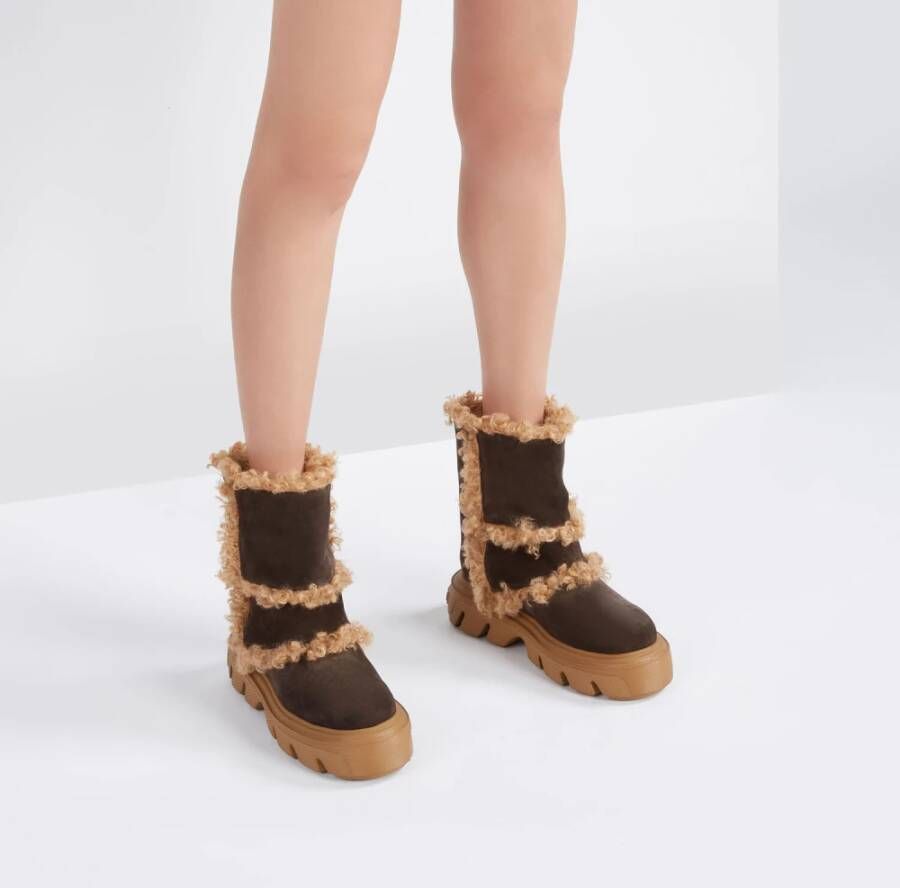 Casadei Stoere Winter Enkellaars Bruin Dames