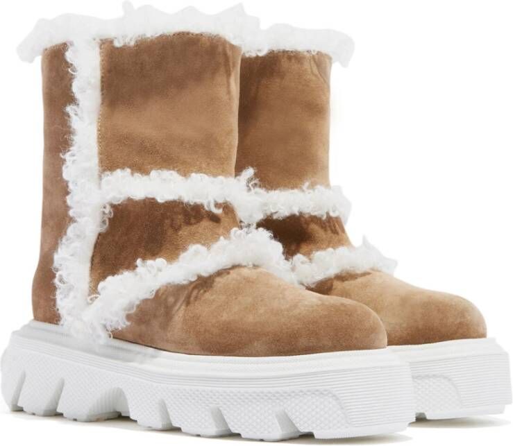 Casadei Stoere Winter Enkellaars Bruin Dames