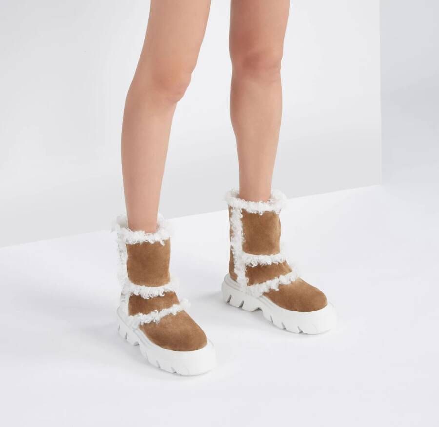 Casadei Stoere Winter Enkellaars Bruin Dames