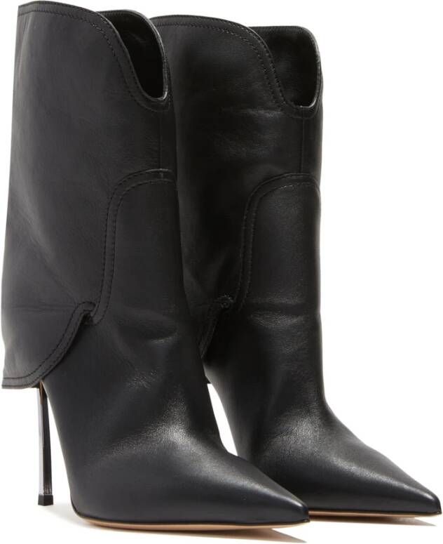 Casadei Superblade Titilla Leren Enkellaars Zwart Dames