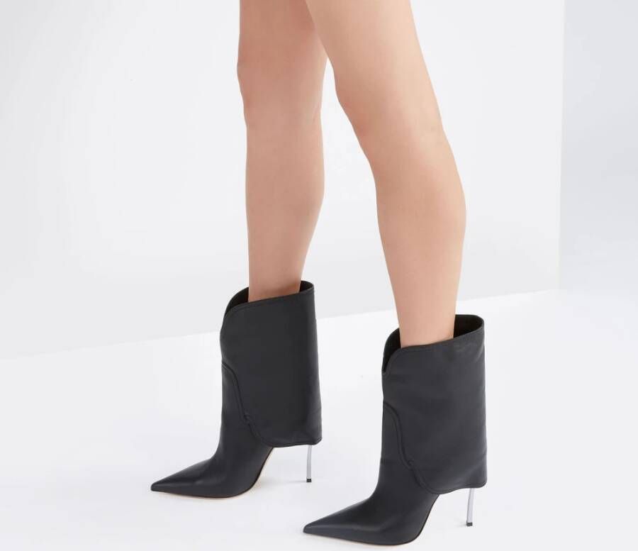 Casadei Superblade Titilla Leren Enkellaars Zwart Dames