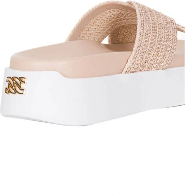 Casadei Teenslippers Sliders Beige Dames