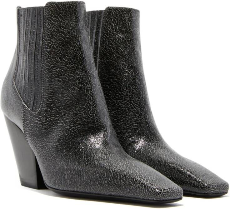 Casadei Vulcano Leren Texaanse Enkellaars Zwart Dames