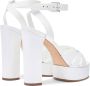 Casadei Witte Leren Plateau Sandaal White Dames - Thumbnail 4