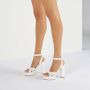 Casadei Witte Leren Plateau Sandaal White Dames - Thumbnail 6