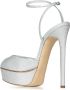 Casadei Zilver Glitter Hoge Hak Plateau Sandalen - Thumbnail 2