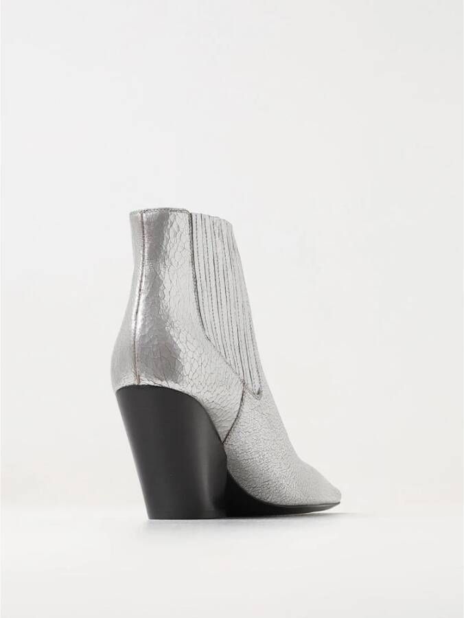 Casadei Zilver Metallic Enkellaarzen Vrouwen
