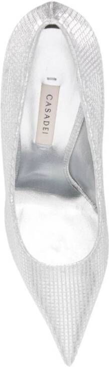 Casadei Zilveren Hak Sandalen Spiegel Finish