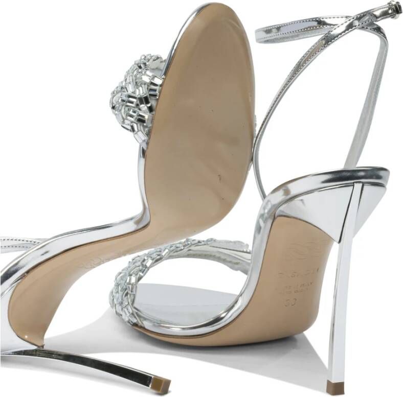 Casadei Zilveren Hakken Sandalen Interstellar Stijl