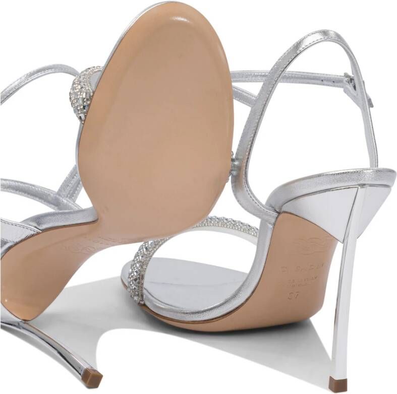 Casadei Zilveren Leren Sandalen voor Vrouwen