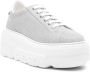 Casadei Zilveren Platform Sneakers Veters Ronde Neus - Thumbnail 2