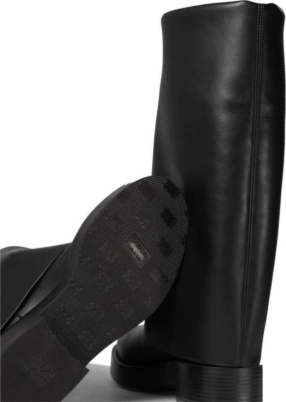 Casadei Zwarte enkellaarzen gelaagd ontwerp Black Dames