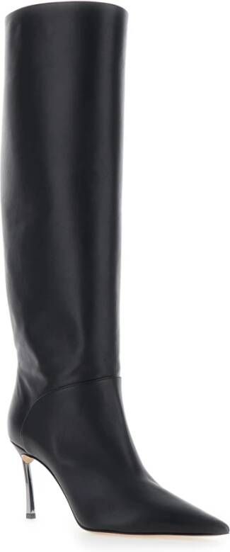 Casadei Zwarte Kniehoge Haklaarzen Black Dames