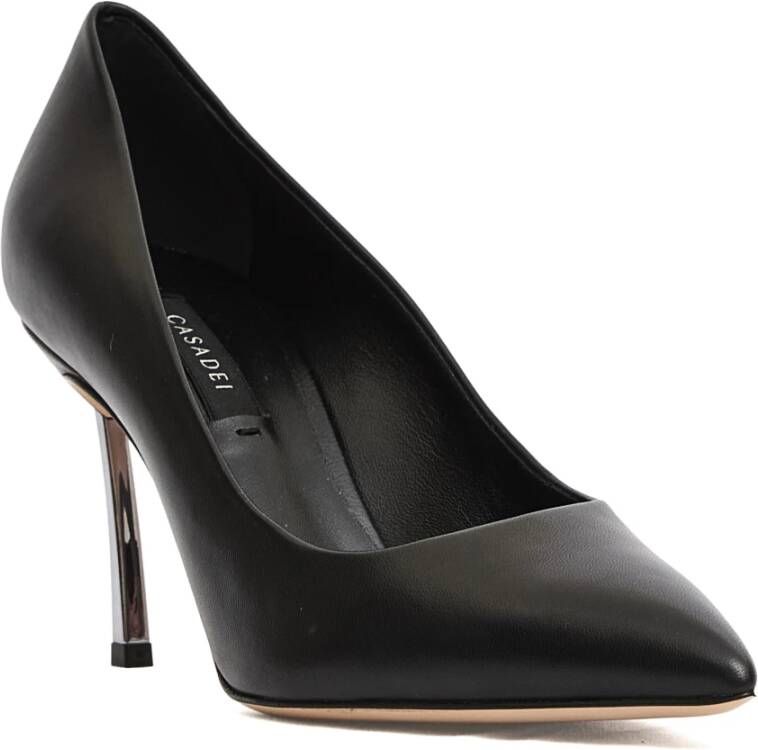 Casadei Zwarte Leren Blade Hak Pumps