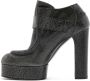 Casadei Zwarte leren Harley schoen met gebarsten effect Zwart Dames - Thumbnail 3