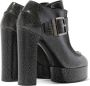 Casadei Zwarte leren Harley schoen met gebarsten effect Zwart Dames - Thumbnail 4