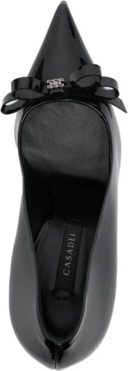 Casadei Zwarte leren hoge hak pumps Black Dames