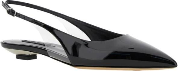 Casadei Zwarte Slingback Balletschoenen Patentleer Black Dames