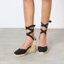 Castañer Zwarte Espadrille Sneakers met Enkelveters Black Dames - Thumbnail 8