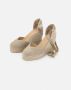 Castañer Rose Gouden Canvas Sleehak Espadrille Pink Dames - Thumbnail 4