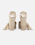 Castañer Rose Gouden Canvas Sleehak Espadrille Pink Dames - Thumbnail 6