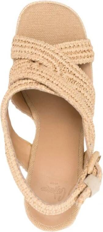 Castañer Beige Sandalen met Kruisband Beige Dames