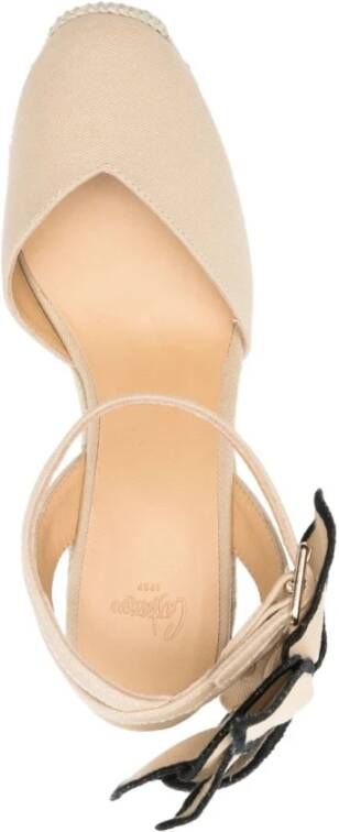 Castañer Beige Sleehak Bloem Platte Schoenen
