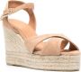 Castañer Beige Sleehak Sandalen met Kruisbanden Beige Dames - Thumbnail 7