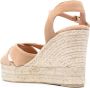 Castañer Beige Sleehak Sandalen met Kruisbanden Beige Dames - Thumbnail 8