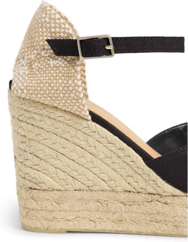 Castañer Zwarte Canvas Platform Wedge Espadrilles Black Dames - Foto 4