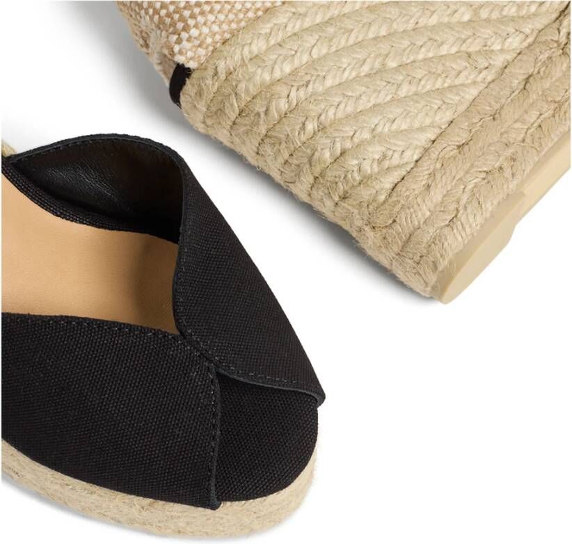 Castañer Zwarte Canvas Platform Wedge Espadrilles Black Dames - Foto 6