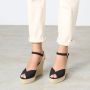 Castañer Zwarte Canvas Platform Wedge Espadrilles Black Dames - Thumbnail 7