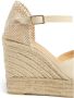 Castañer Bianca gecertificeerde katoenen espadrilles met striksluiting en 11 cm hak - Thumbnail 4