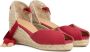 Castañer Bilina gewassen-katoenen espadrilles met striksluiting en 11 cm sleehak. Red Dames - Thumbnail 2