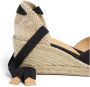 Castañer Jute wedge espadrilles met strikband Black Dames - Thumbnail 3