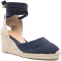 Castañer Handgemaakte Wedge Espadrilles met Lint Binden Blue Dames - Thumbnail 19