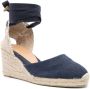 Castañer Blauwe Sleehak Espadrilles met Enkelbandjes Blue Dames - Thumbnail 4