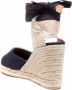 Castañer Blauwe Wedge Espadrilles met Logo Hak Blue Dames - Thumbnail 3