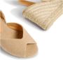 Castañer Brisa katoenen sandalen met gewassen afwerking en 9 cm sleehak. Beige Dames - Thumbnail 4