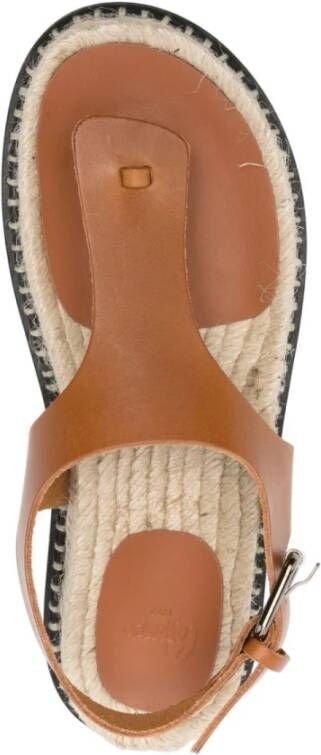 Castañer Bruine Leren Sandalen met Enkelband