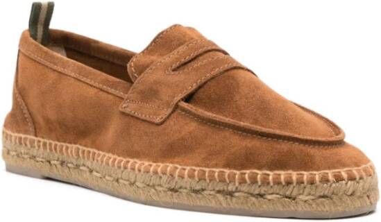 Castañer Bruine platte schoenen met gevlochten zool Brown Heren