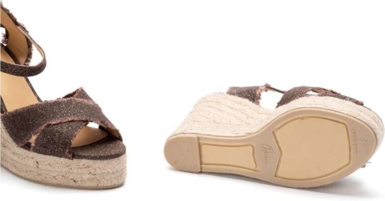 Castañer Bruine Sleehak Espadrilles Sandalen Brown Dames