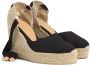 Castañer Carina biologisch katoenen espadrilles met striksluiting dubbele platform en 9 cm sleehak. Black Dames - Thumbnail 13