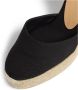 Castañer Carina biologisch katoenen espadrilles met striksluiting dubbele platform en 9 cm sleehak. Black Dames - Thumbnail 8